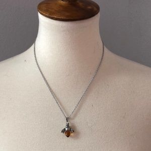 Brand New Glass Bee Dancing Bee Necklace